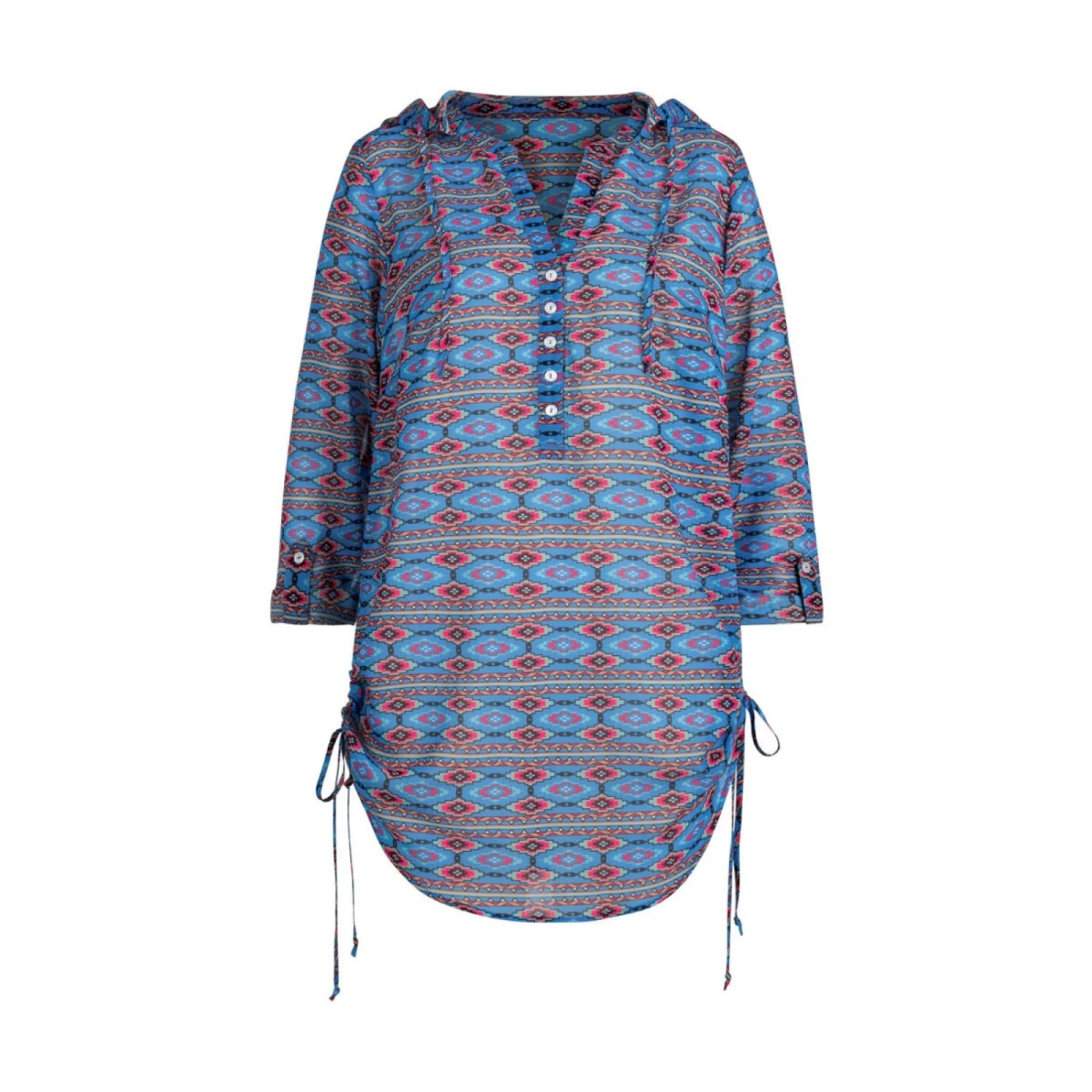 ANITA Blouse De Plage Rosa Faia Mangaia Bleu 4 ANITA Blouse De Plage Rosa Faia Mangaia Bleu – Image 2