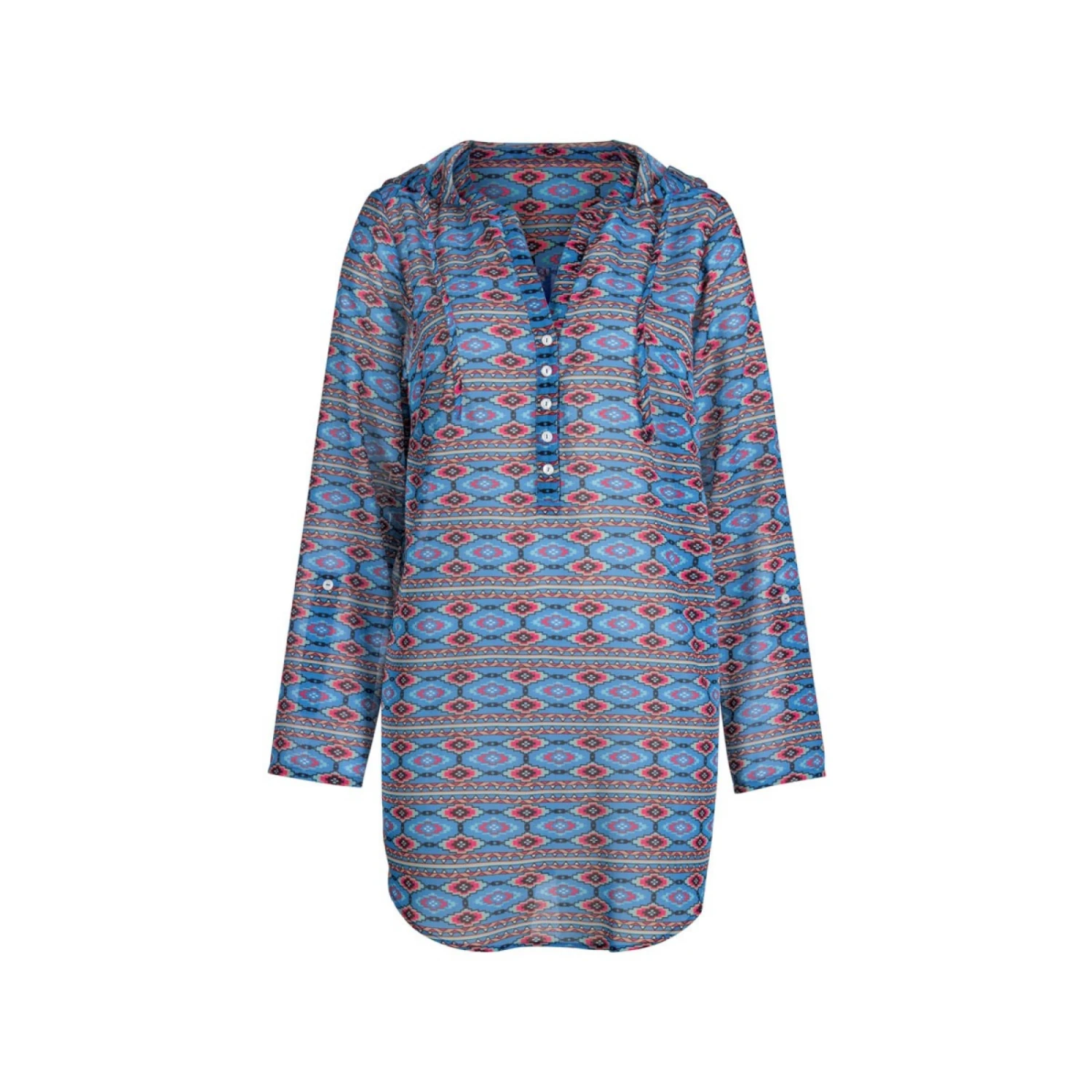 ANITA Blouse De Plage Rosa Faia Mangaia Bleu 5 ANITA Blouse De Plage Rosa Faia Mangaia Bleu – Image 3