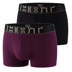 Pack 2 Boxers HOT Noir Et Violet En Polyamide