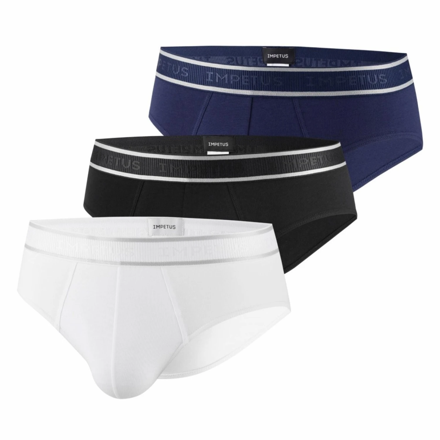 Pack 3 Slips IMPETUS Cotton Stretch Blanc-Noir-Marine 3 Pack 3 Slips IMPETUS Cotton Stretch Blanc-Noir-Marine